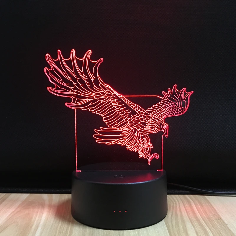 Eagle Colorful 3d Led Lamp Novelty Luminaria Led Night Light Luminaria De Mesa 3d Light  Desk Lamp