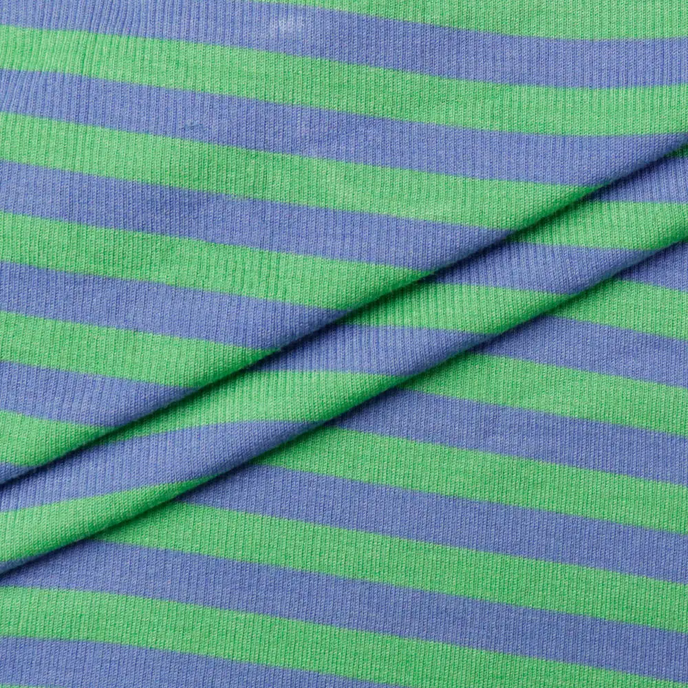 
High quality viscose elastane fabric ribbed knit stretch fabric striped rib knit fabric clothing 