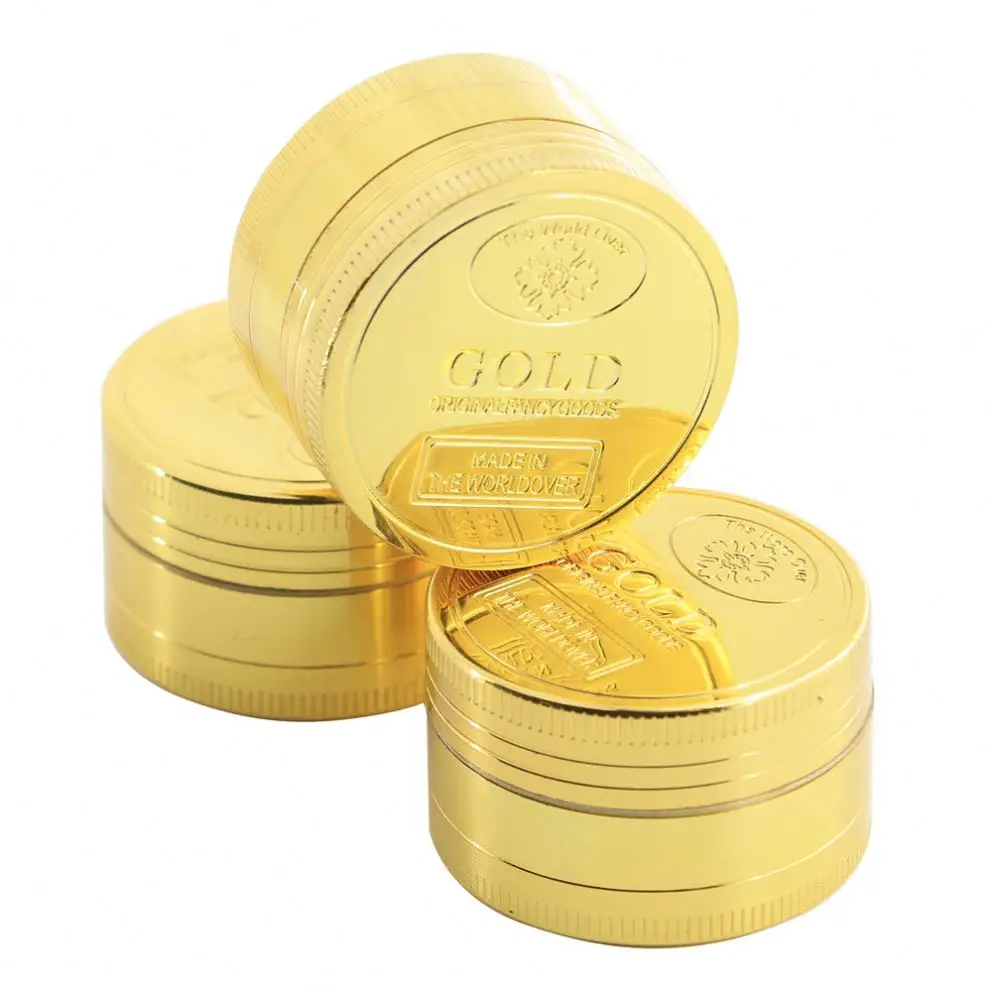 
High quality glod herb grinder moledor 52mm 4 parts weed herb grinder tobacco 