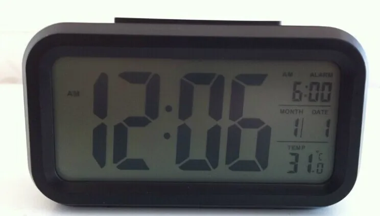 HOT  sale  Digital Alarm Clock   LCD Display Snooze Electronic Clock  Sensor Nightlight Office Table Clock