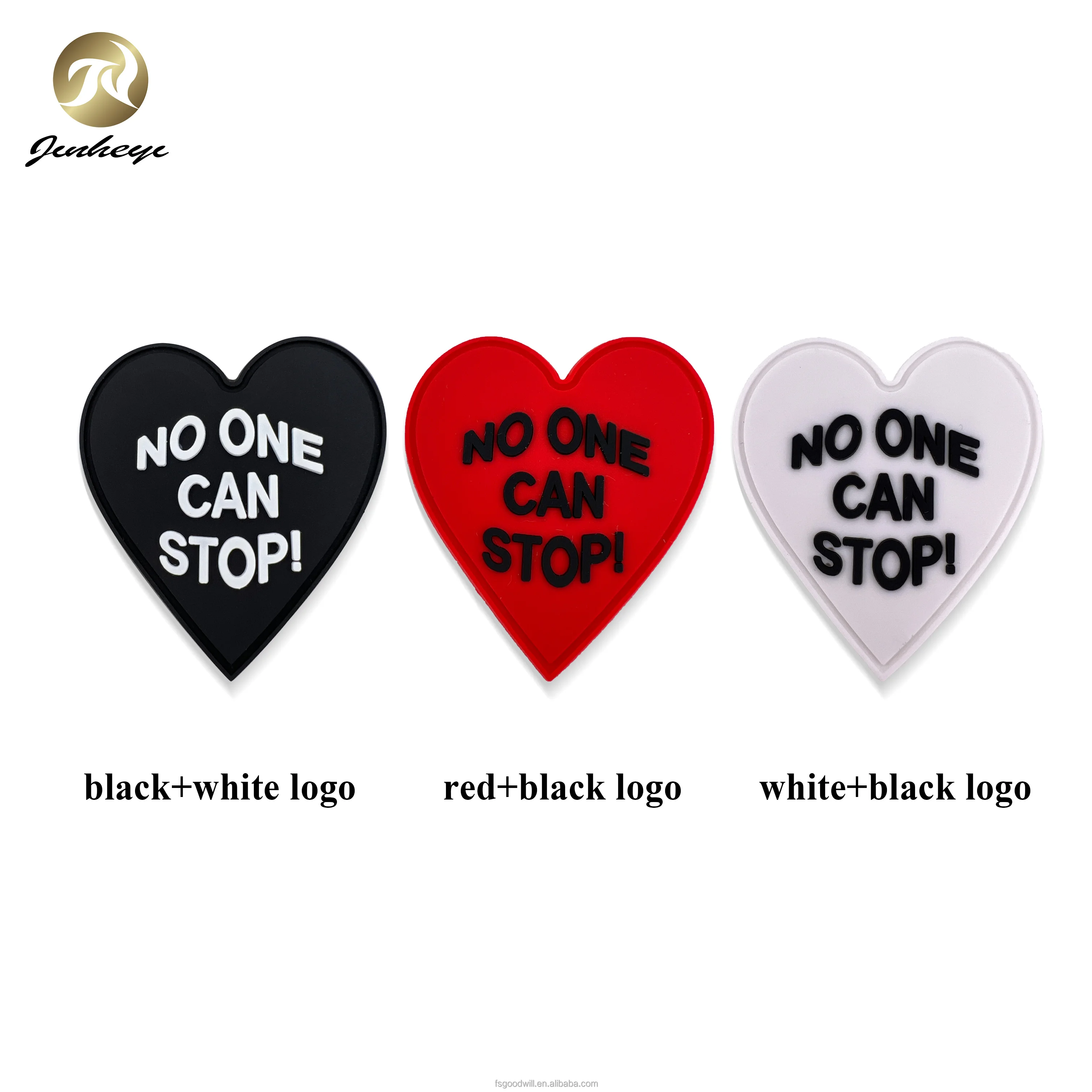 Custom Heart Shape G Embossed Logo Rubber Patches  for clothing, caps ,hats