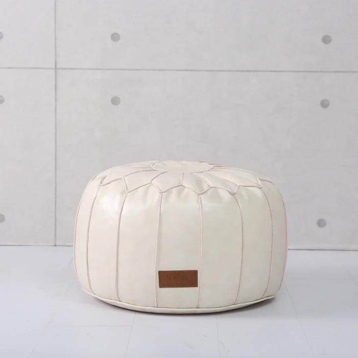 embroidery leather moroccan pouf bean bag