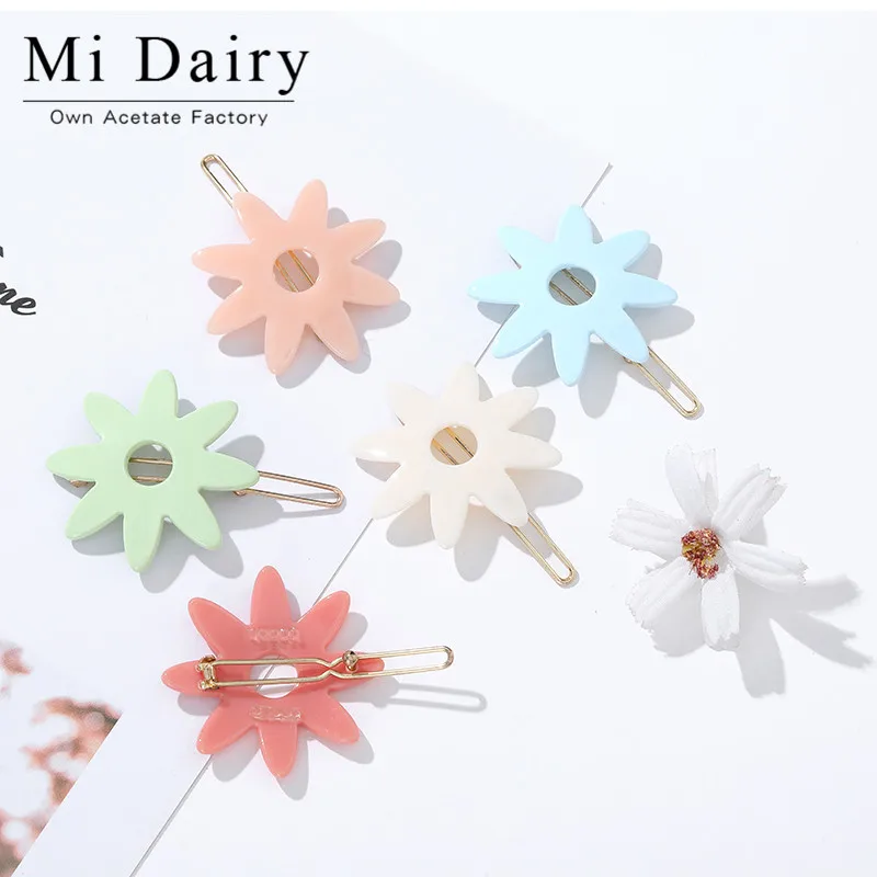 Elegant acetate disey flower Hairpins For Women 2020 Sweet Geometric Hair Clips Frog Barrette Girls Hair Accessories Headwear