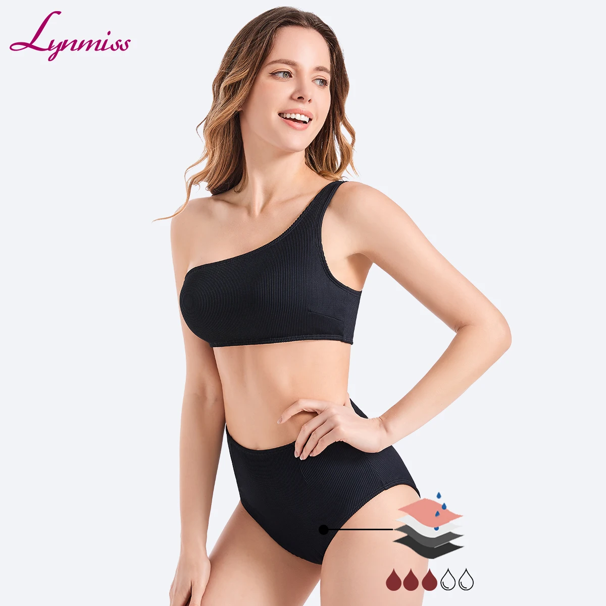 Lynmiss OEM для дам и девушек менструации купальный костюм с цветочным рисунком 4 слоя женские период купальники