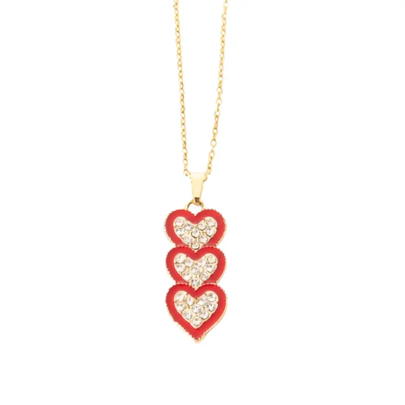 Fashion Heart Shape Love Necklace Pendant Unisex Lovers Couples Jewelry Necklace