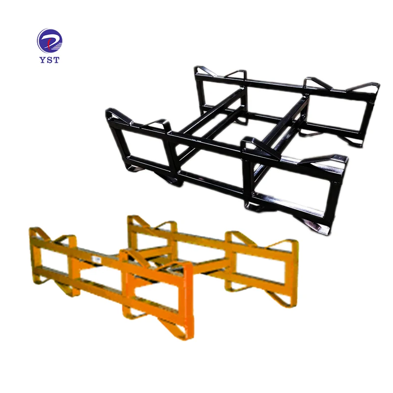 Orange black color mild steel stackable barrel rack for whiskey barrels storage solution