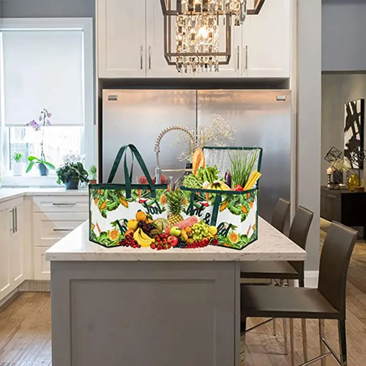 Large Capacity Foldable Insulated Non Woven Thermal Lunch Cooler Bags with Custom Printed Logo