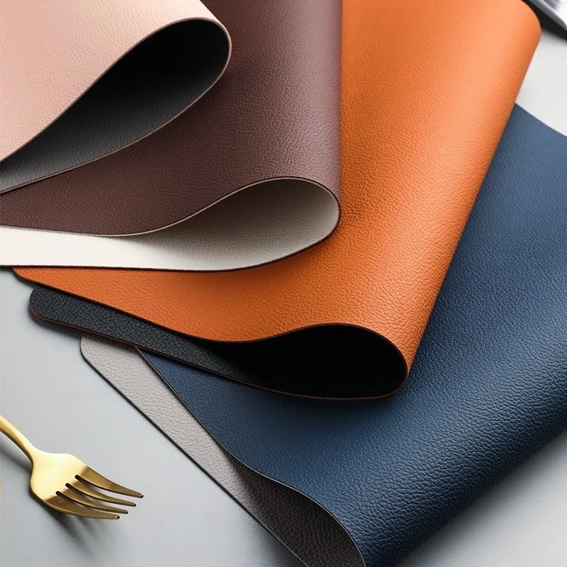 Wholesale Household Waterproof Wedding Placemat PU PVC Leather Luxury Oil Resistant Printed Dining Table Mat