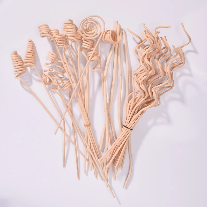 Natural Decoration eco friendly Curly Shaped Rattan Reed Diffuser Stick for Flameless Home Fragrance Reed Diffusers
