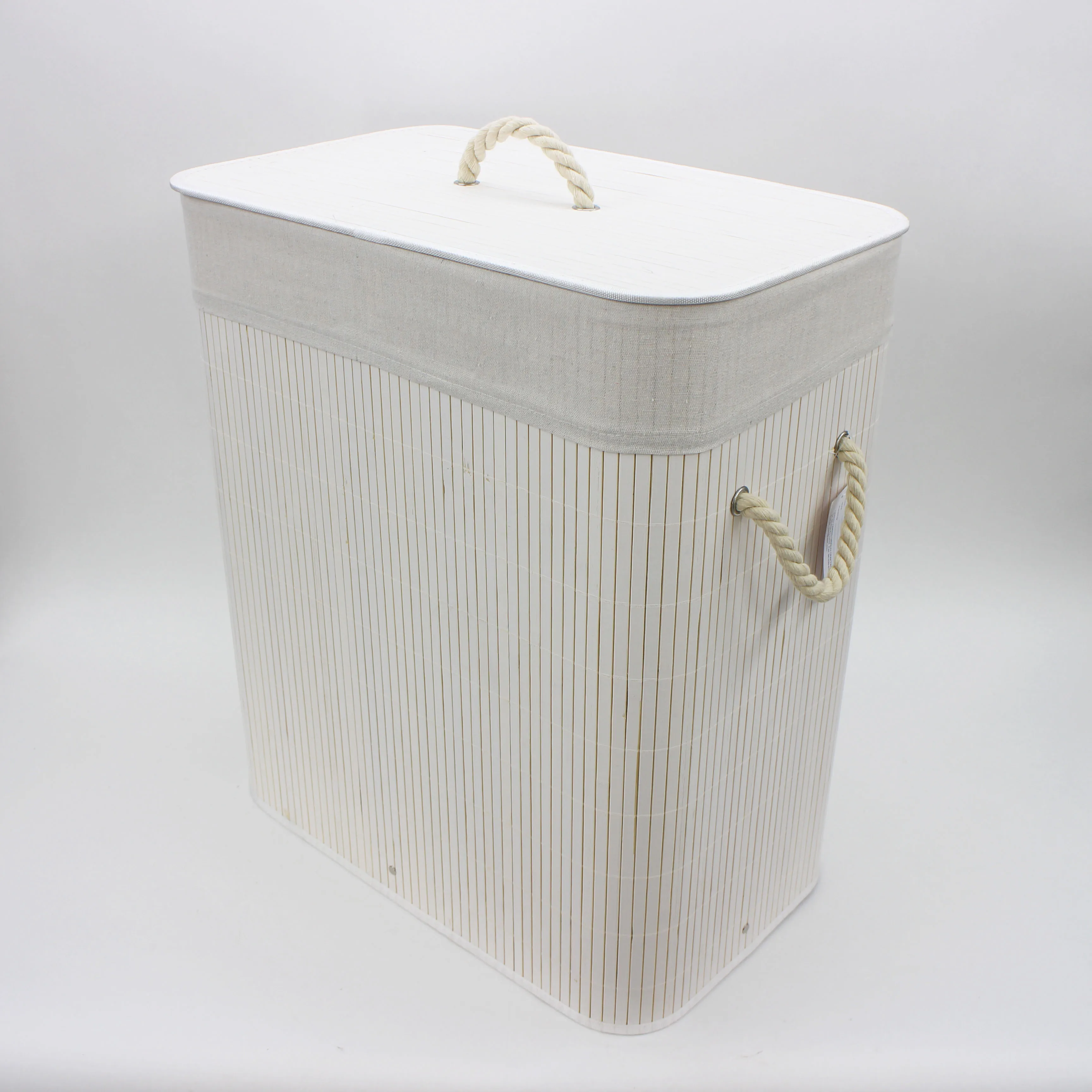 Factory direct supply of bamboo curtains for making dirty clothes baskets with inner lining storage baskets