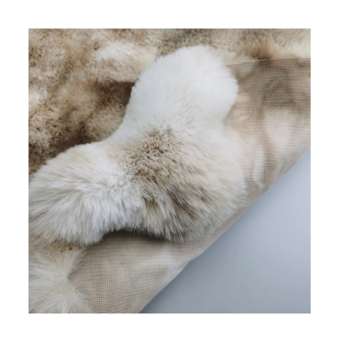 100% Polyester Mushroom Tie-dyed Rabbit Faux Fur Cut Pompom  for Garment/ Home Textile/ Toys