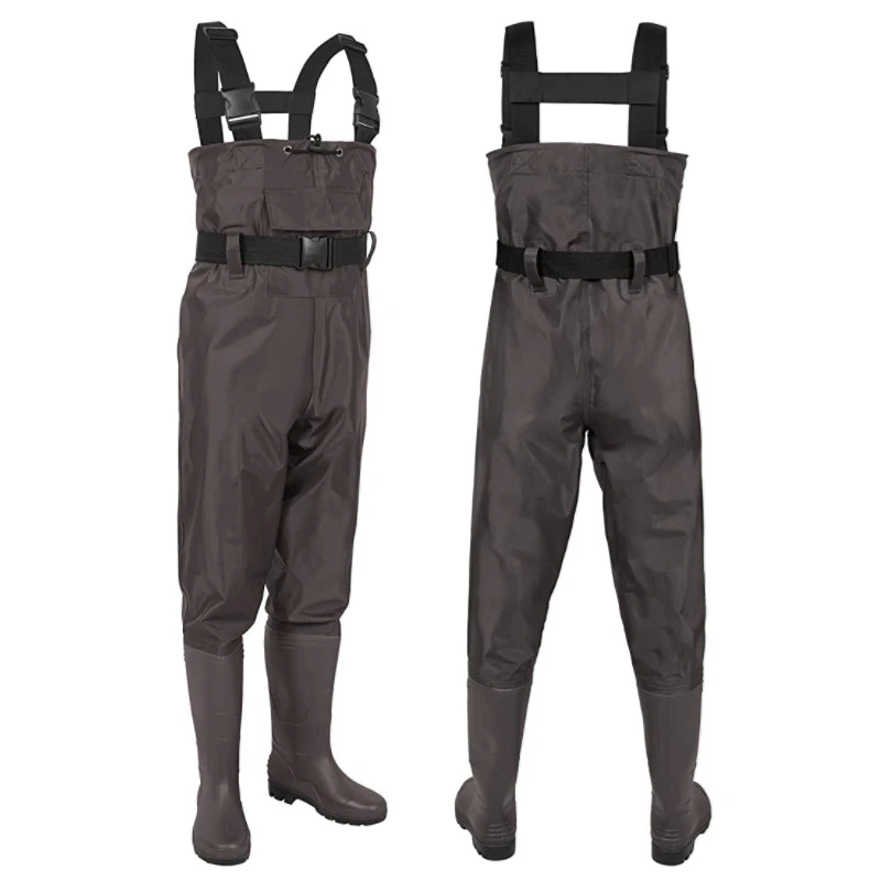 wholesale outdoor camping hunting waterproof pvc chest suit fishing wader with boot