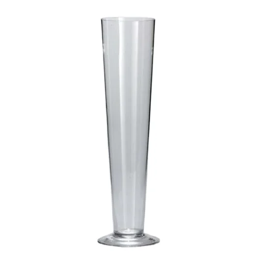 round tall trumpet shaped clear glass flower vases