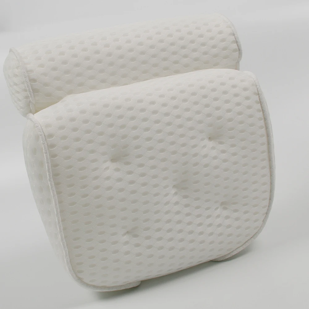 Подушка для ванны с нескользящей сеткой 4D, подушка для ванны, роскошная подушка для ванны с гидромассажем, с 7 большими присосками для поддержки шеи и головы