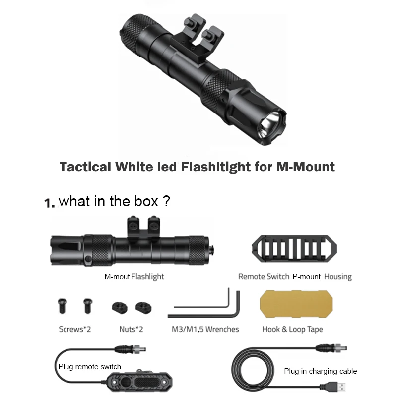 RichFire 2000LM Rechargeable Tactical Flashlight Green LED Laser Torch with 21700 Battery Water Proof for Camping Custom Logo