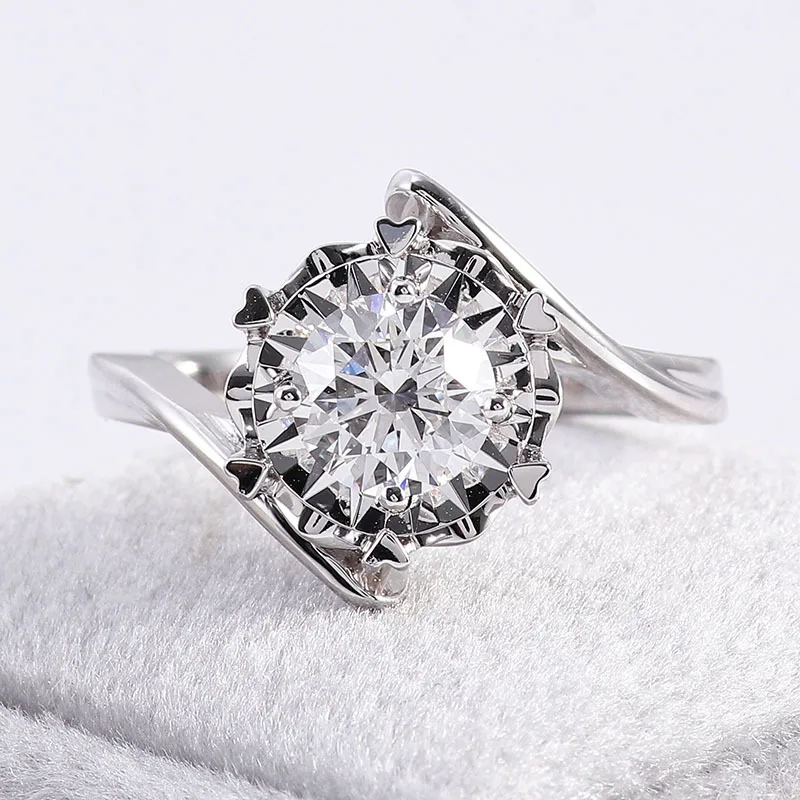 Customized Round Cut Lab Grown Real Diamond Married Ring IGI Certified VS1 IDEAL For Wedding