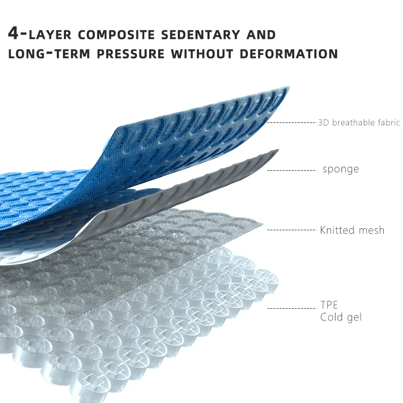 High Elasticity Summer Cushion 3D Breathable Anti-slip TPE Cold Gel Car Seat cushion Honeycomb ventilation mat truck cooling pad