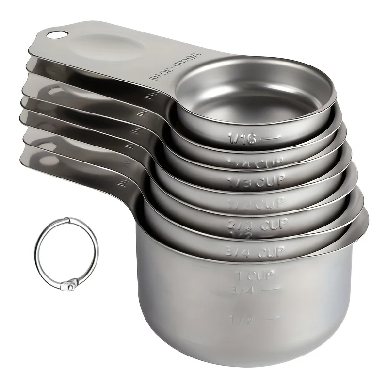 Wholesale High Quality Kitchen 7pcs/set Multi-specification Stainless Steel Measuring Spoon Cup