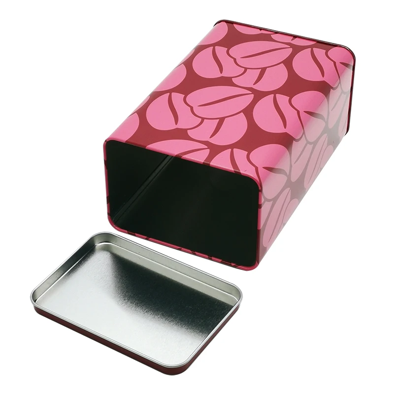 Customize Metal Rectangle Coffee Tin Cans Food Grade Premium Packaging Tin Box Coffee Tin Cans