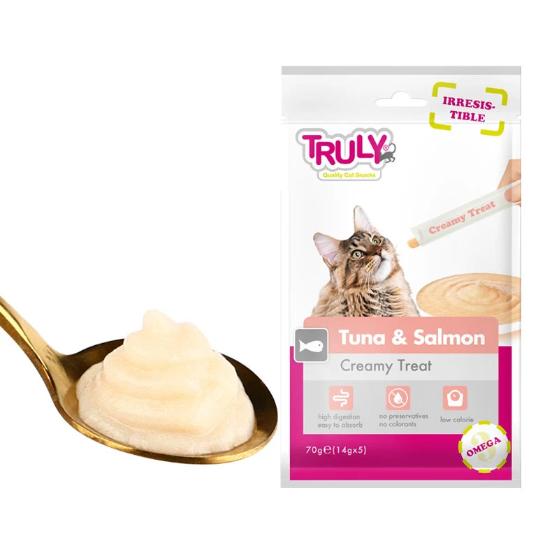 Кремовый корм для кошек с ароматом действительно лосося, purrfect, корм для кошек, для награждения котят, 70 г