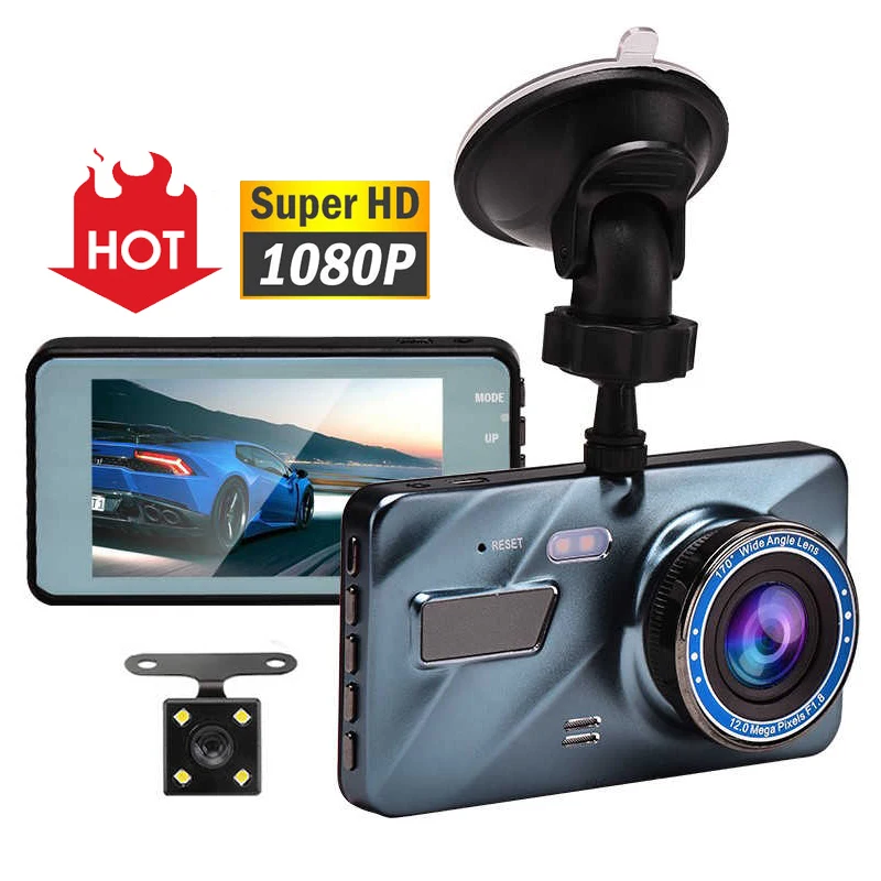 EGO Full  HD 1080P IPS screen 170 degree car driver recorder safety guard dashboard vehicle 4 inch dual lens dash camera
