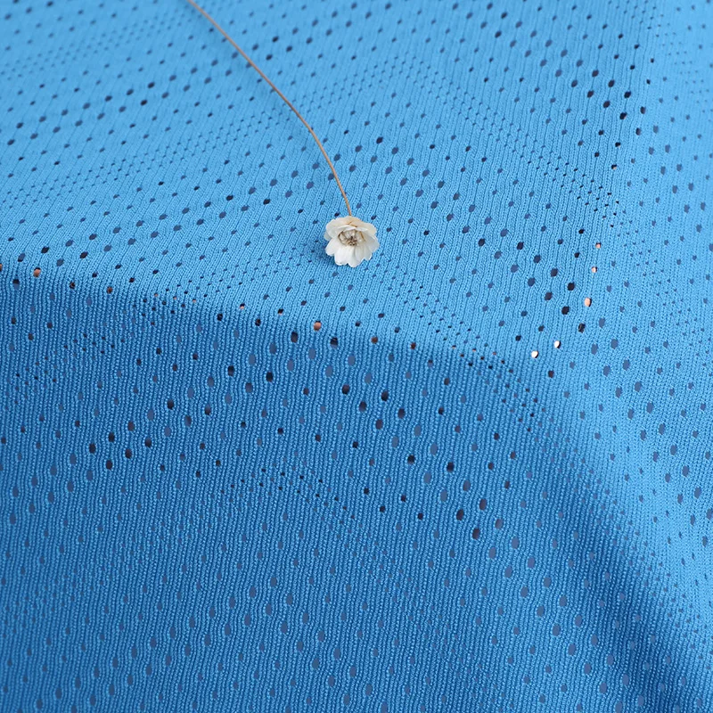 Dri fit moisture wicking sports quick dry polyester mesh jersey knitted garment fabric for t-shirt sportswear