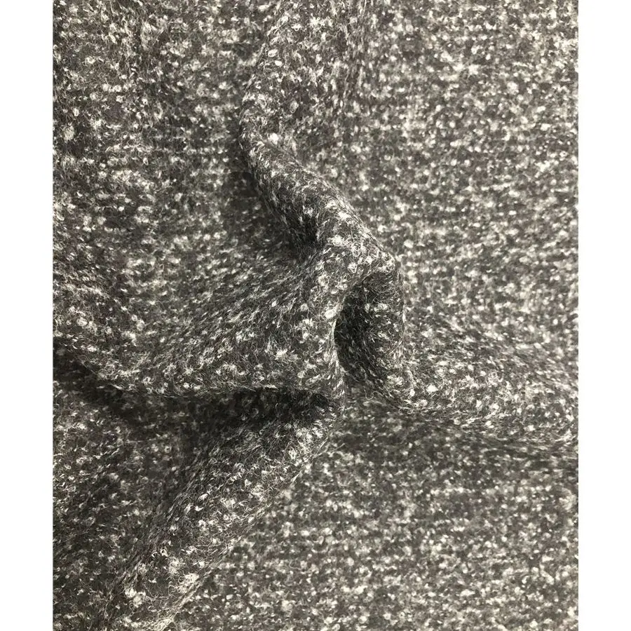 Hot selling wool cotton polyester tweed heavy woolen fabric for over coats