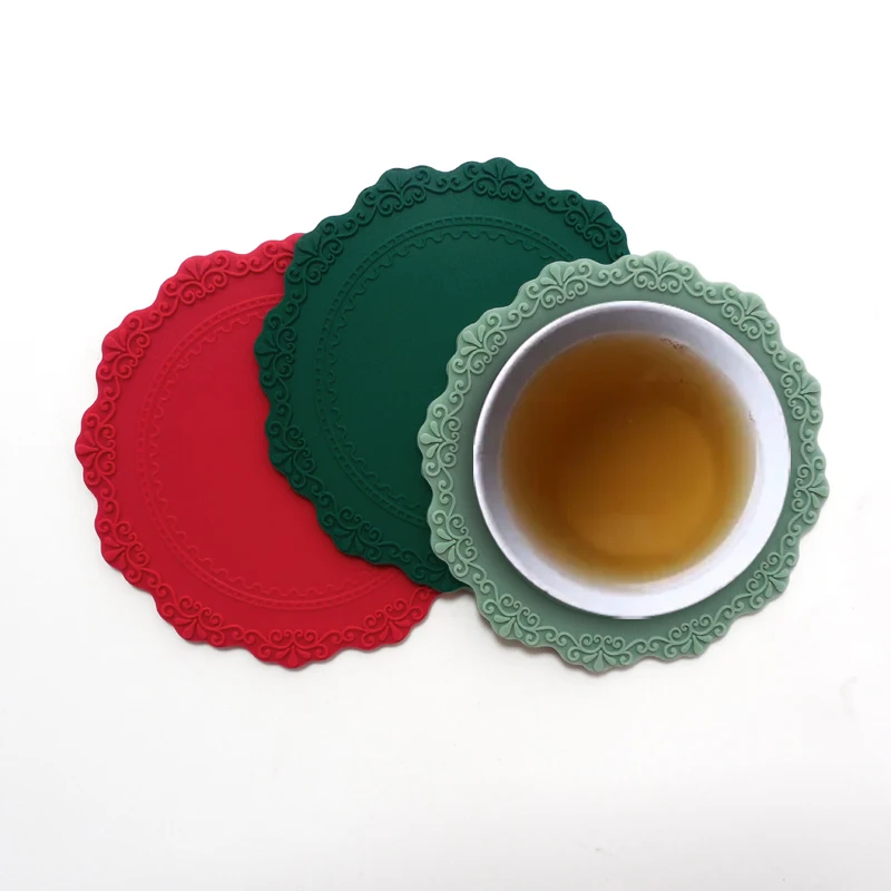 hot round silicone mug coaster coffee cup coaster pad mat