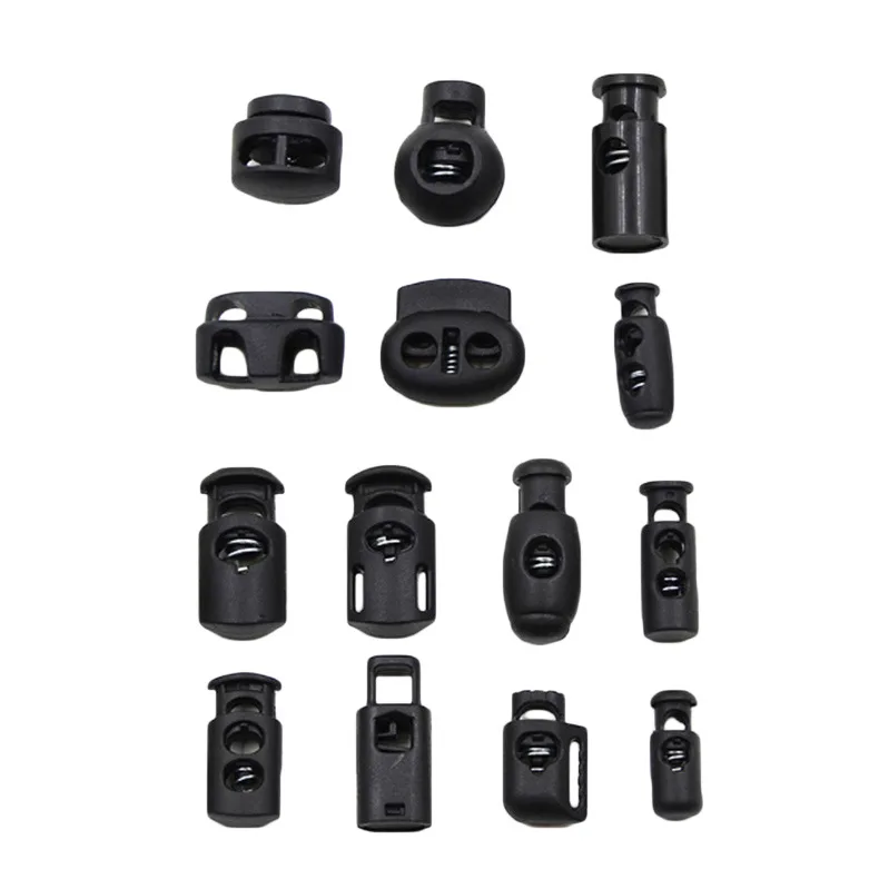 
Cord Lock Plastic Stopper Cord End Toggle Clip Buckle Black&White Paracord Shoelace Sportswear Rain Clothing Rope Parts 