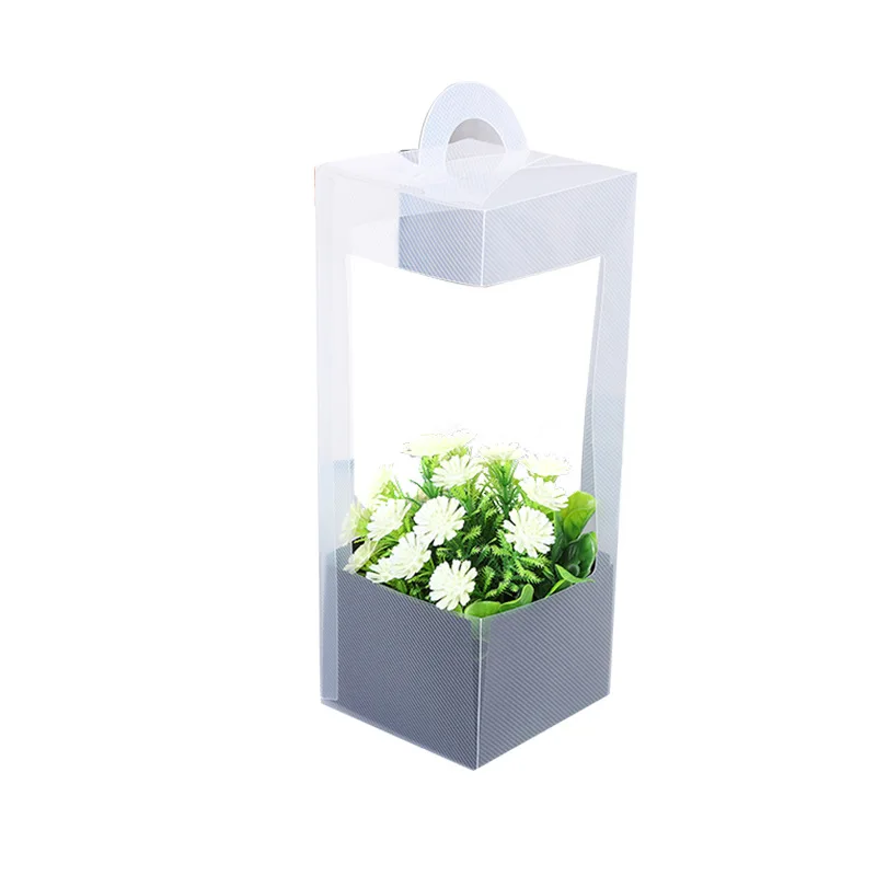 Portable PP Flower Box Flower Gift Box Empty Portable Flower Bag Transparent Bouquet Packaging Box