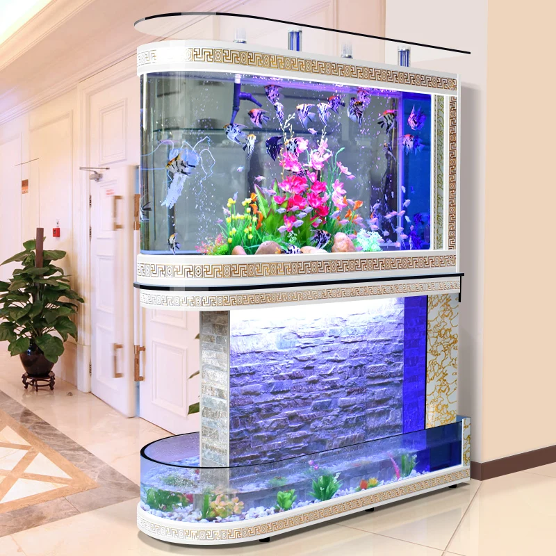 Water Curtain Wall Bullet Fish Tank Artificial Clear Custom Aquarium Fish Tanks
