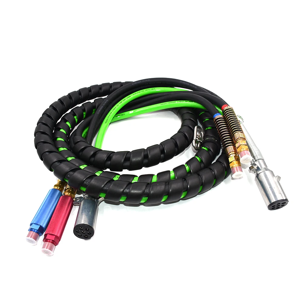 Yute 3 in 1 air lines ABS Electrical & Rubber Hoses Assemblies 15ft Semi Truck pressure hose
