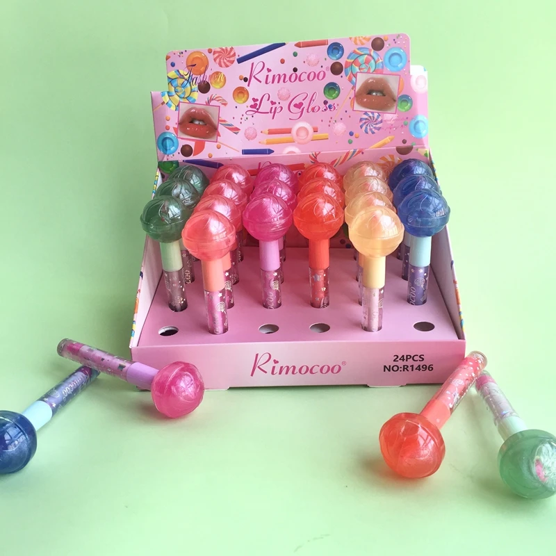 Rimocoo  Lollipop Double Headed Lip Oil 6-Color Durable  pearly-lustr Glitter    Lip Gloss Private Brand Cosmetics Wholesale