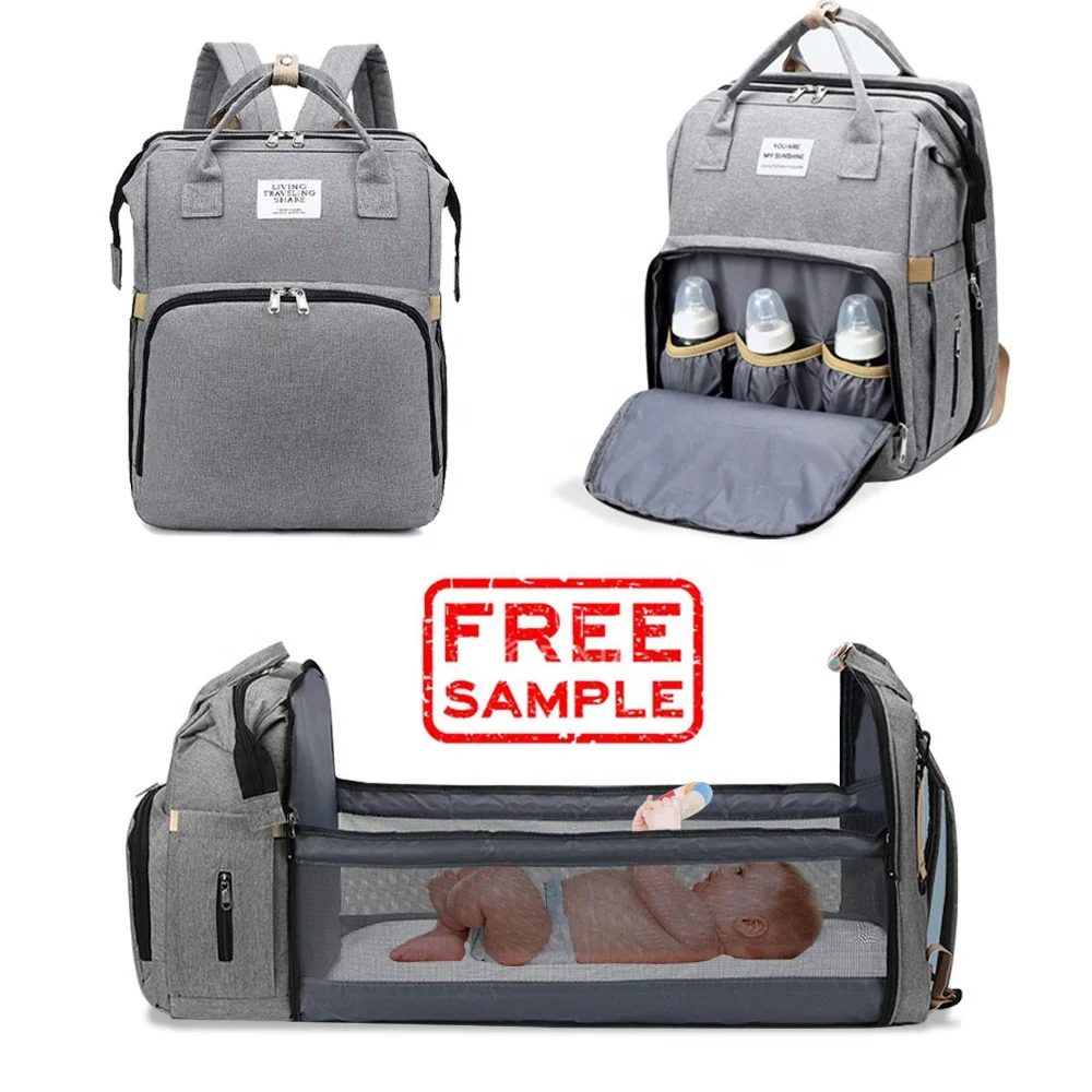 Multifunctional Waterproof Maternity folding Handbag Stroller baby Nappy Bed Backpack Diaper Bag with Bassinet for mom and Baby