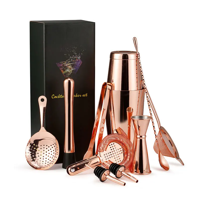Cocktail Shaker Bar Set DIY Kit Rose Gold Electroplated Cocktail Shaker Making Set