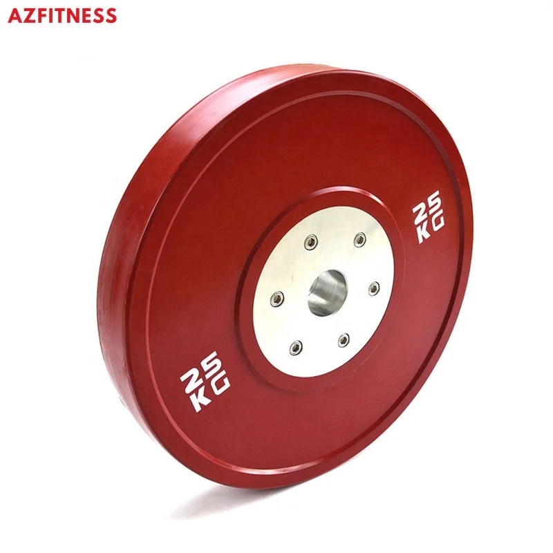 Custom Logo Professional Fitness Equipment Competition Gym Training Weight Rubber Barbell Bumper Plates