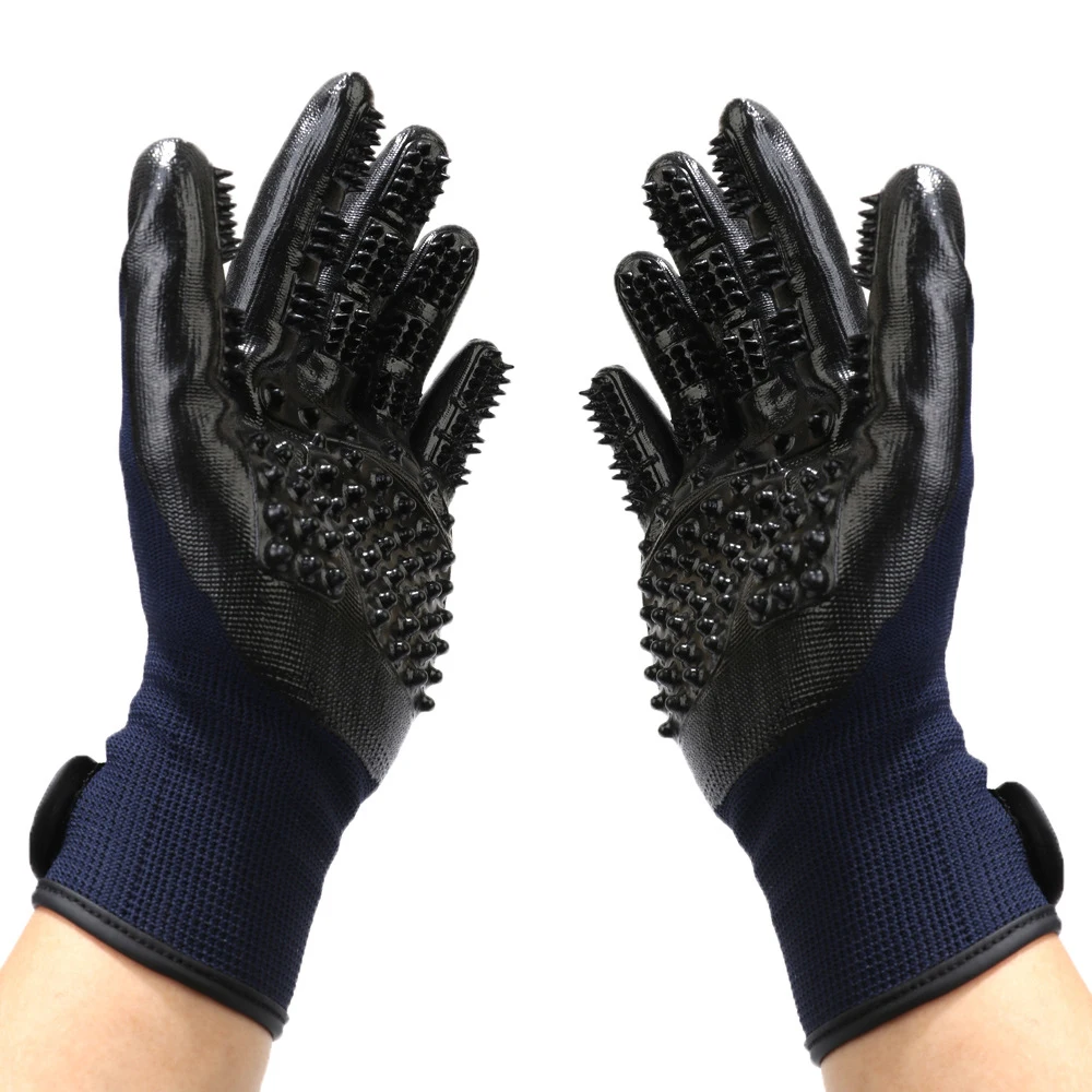 Pet Dog Cat Grooming Glove Gentle Deshedding Brush Glove Efficient Pet Hair Remover Mitt