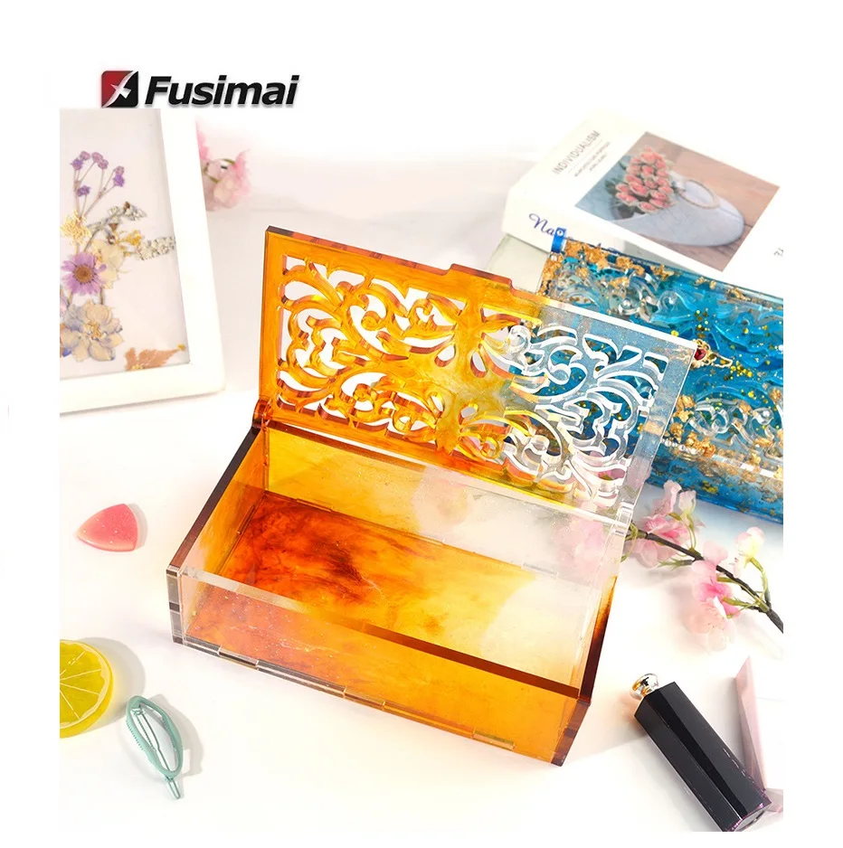 Узоры в сборе, многофункциональная большая форма из смолы, «сделай сам», силиконовая форма с откидной крышкой для хранения