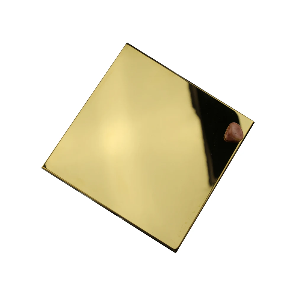 Gold Mirror Stainless Steel Sheet Backsplash Plate 316 8K Golden Mirror Color Decorative Stainless Steel Sheet