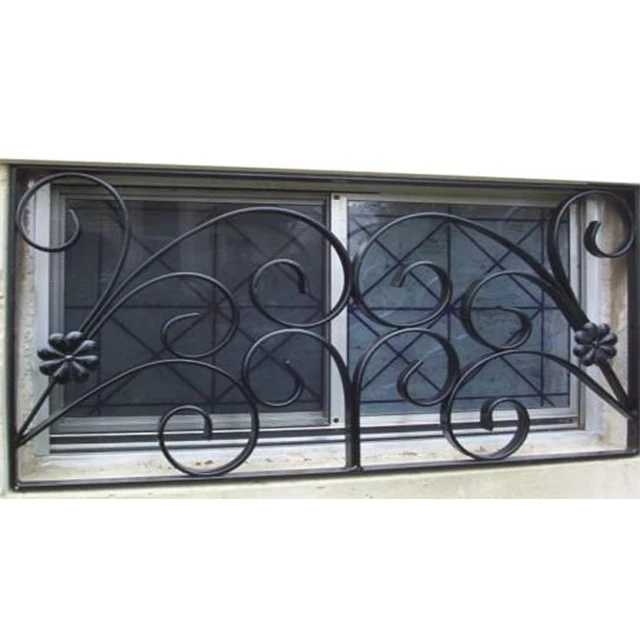 Steel window guards security window design for safety wrought iron window security bars