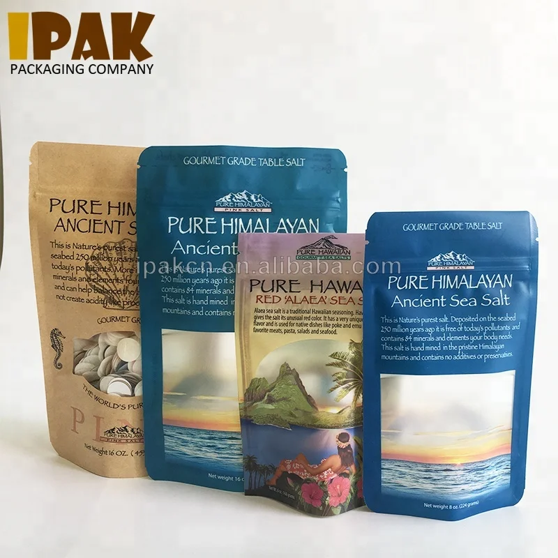Custom digital printed wholesale plastic heat seal sea salt bath salt packaging zipper stand up bag