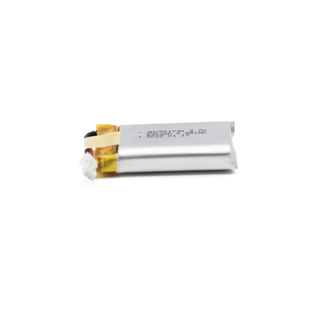 JHY lithium ion 501730 3.7V 230mAh rechargeable lipo polymer battery with pcb
