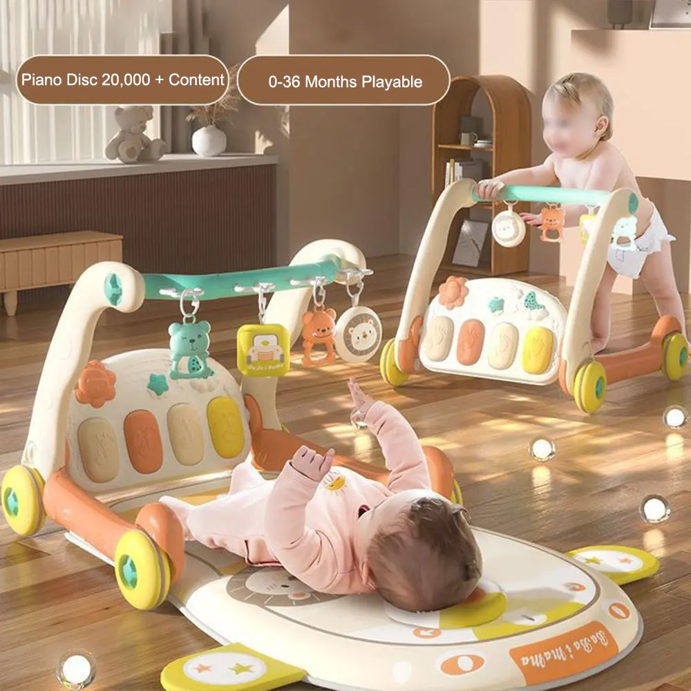 SUNNUO Baby Kick and Play Piano Tummy Time Mat Learning Walker Sleeping Musical Baby Gyms Play Mats