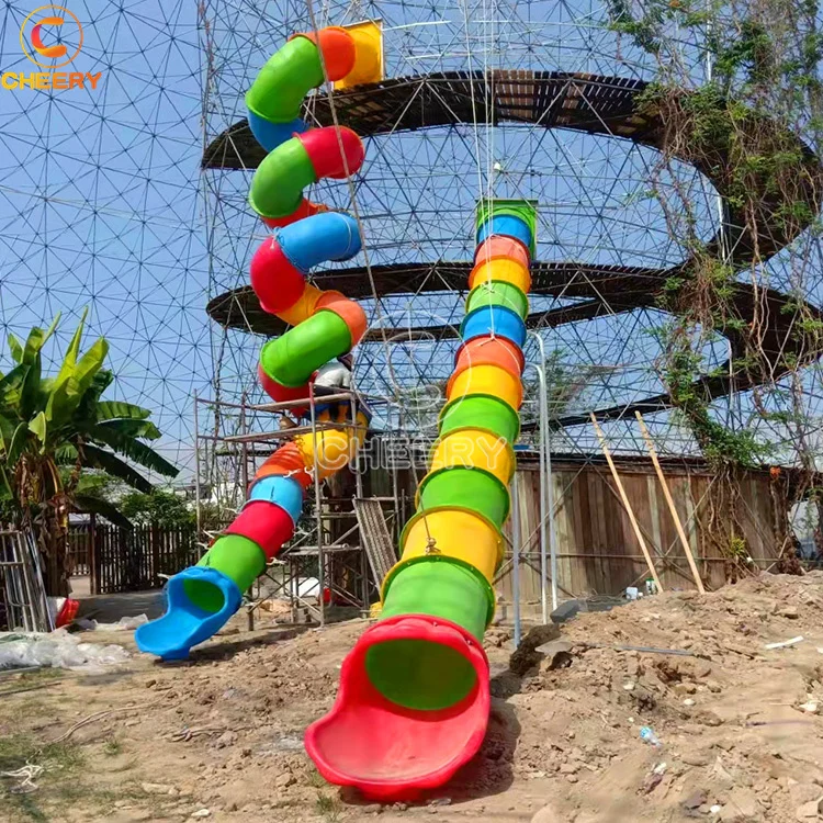 Outdoor playground equipment children plastic tube slide play set kids spiral plastic slide for sale
