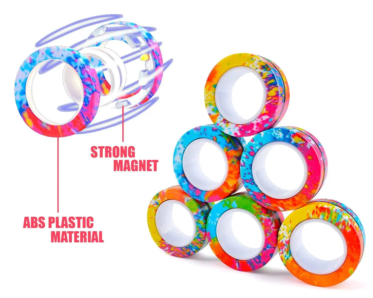 Fingers Magnet Rings Stress Relief Magical fidget Toys for Training Relieves Autism Magnetic Ring Fidget Spinner Toys