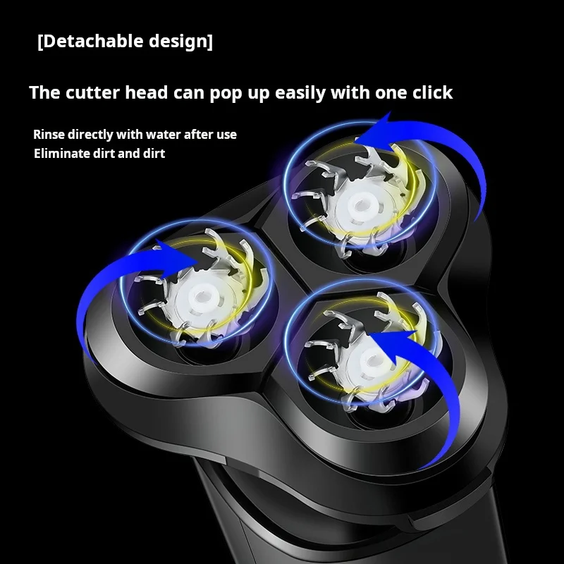 4 In 1 Flexible Waterproof USB Rechargeable Rotary Electronic Shaving Machine Beard Trimmer Razor Foil Electric Shaver For Men