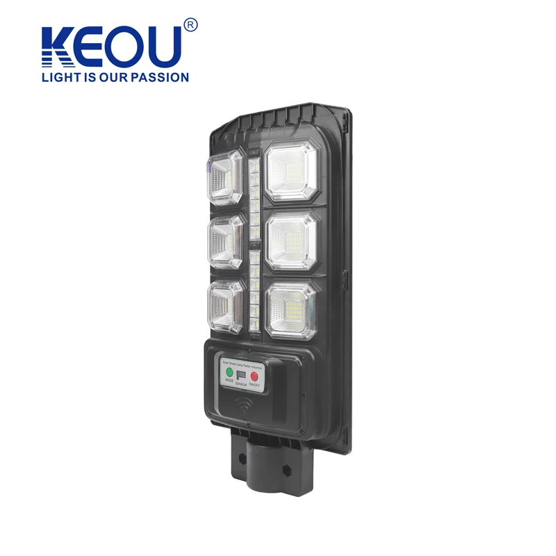KEOU оптовая продажа IP65 водонепроницаемый алюминиевый светодиодный уличный фонарь на солнечной батарее 100 Вт