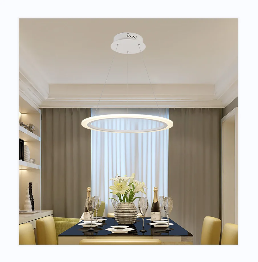 simple kitchen lighting pendant hanging dining room restaurant rings modern acrylic pendant light lamp