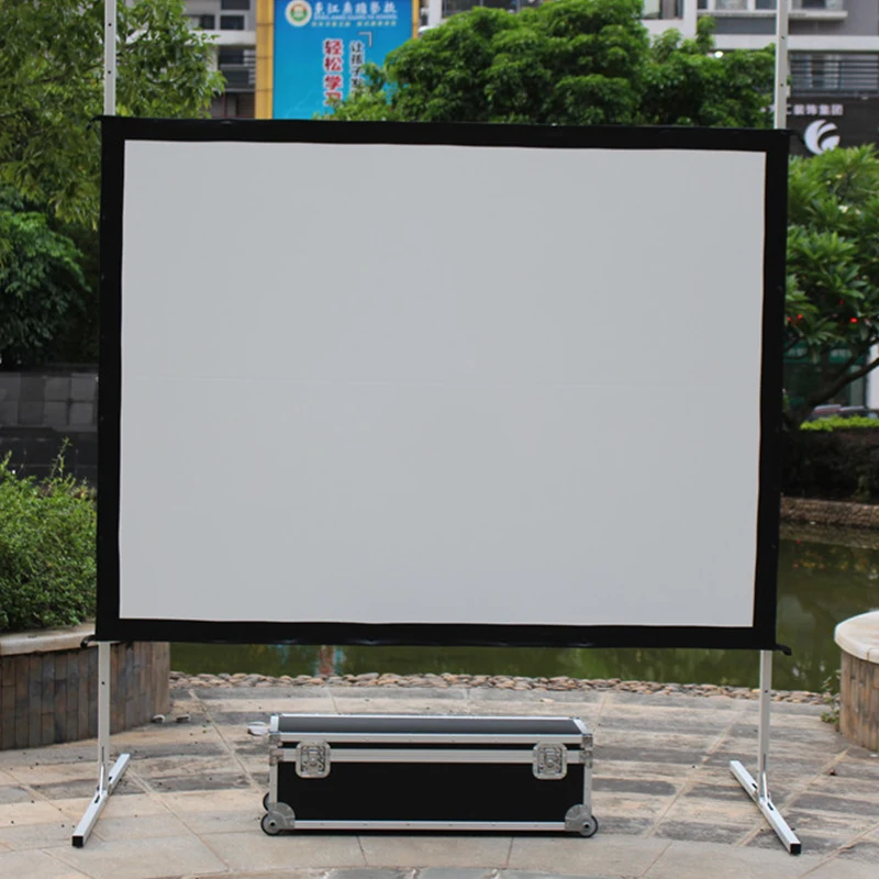 16 9 Fast Folding Projection Screen Outdoor Rear Portable Foldable Portable Projector Projection Screen With Aluminium Frame