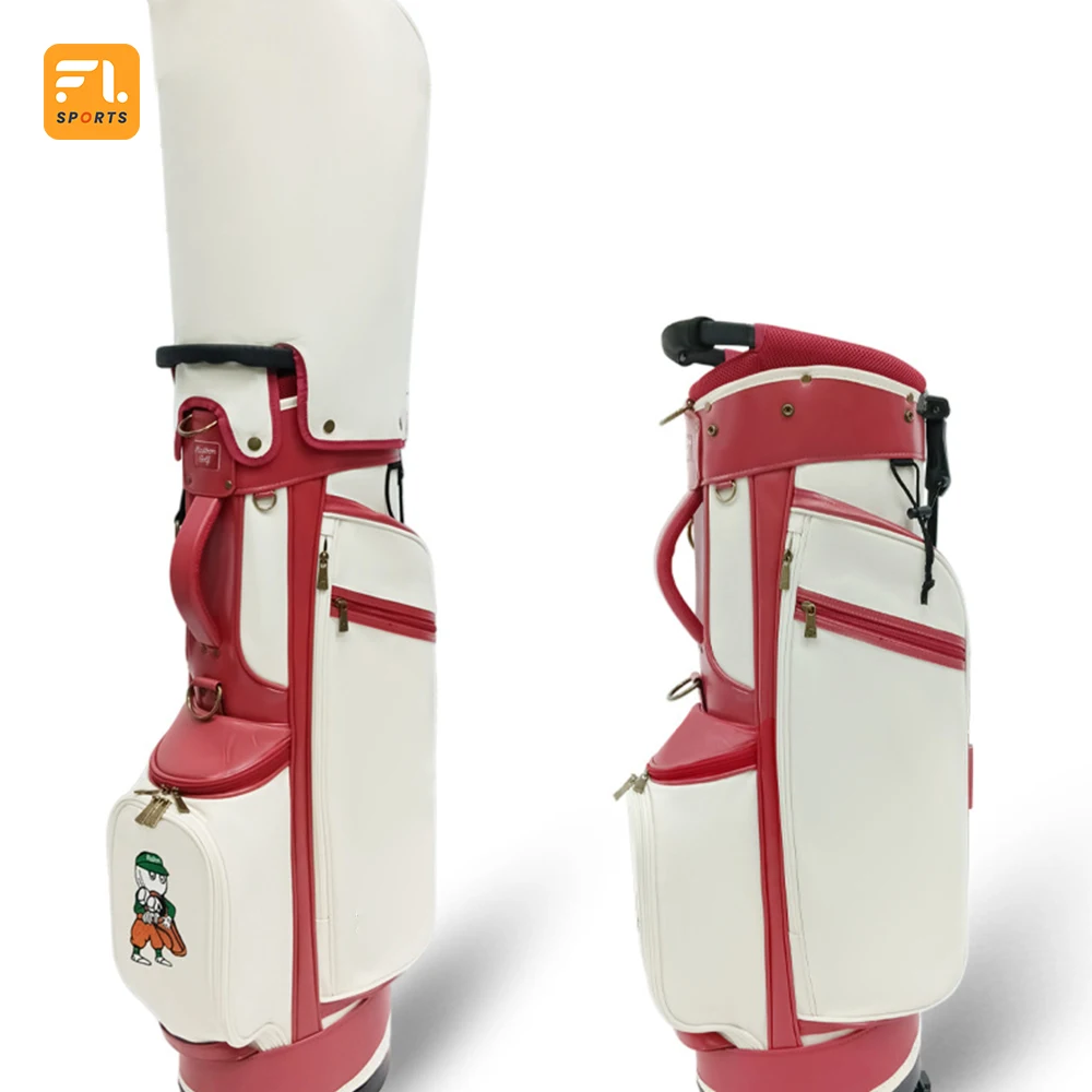 High Quality New Style Golf Bags Custom Matte PU Leather 14 Dividers Golf Stand Bag